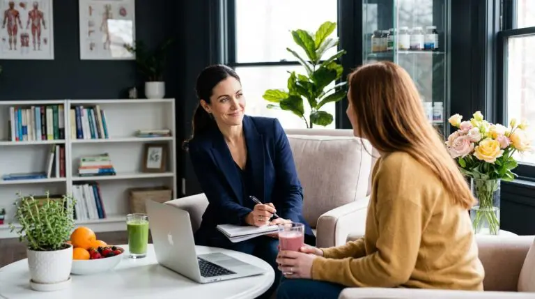 health coach consultation two women in clinic