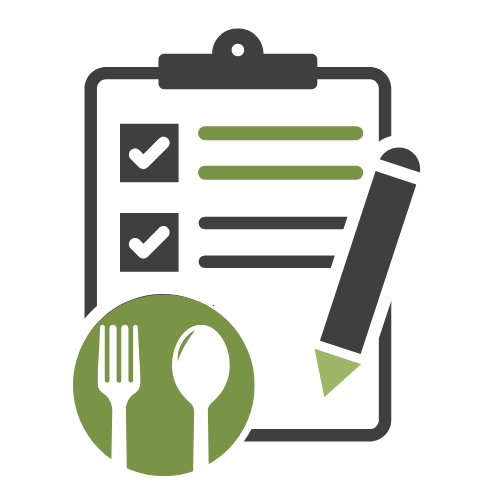 Fork spoon clipboard icon