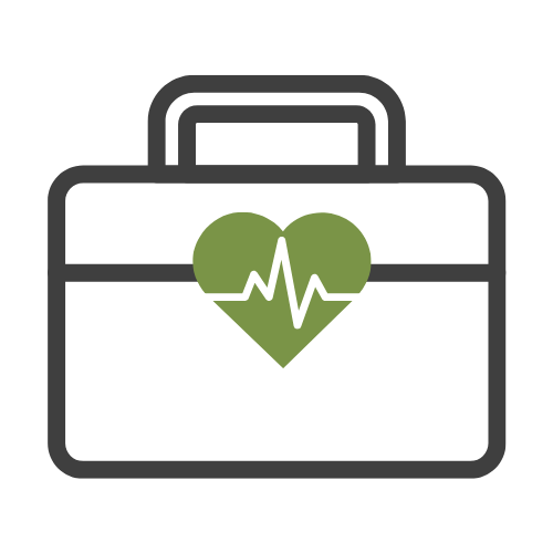 breifcase heart heartbeat icon