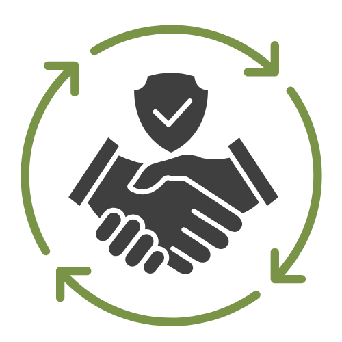 handshake arrows trust icon
