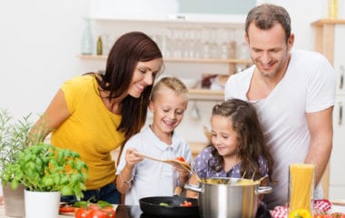 healthy family cooking