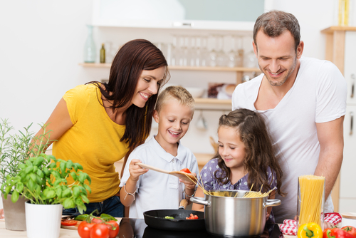 healthy family cooking