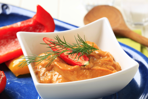 red pepper cauliflower vegetable dip nutraphoria