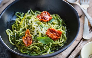 Raw Creamy Pesto "Pasta" Nutraphoria