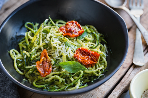 Raw Creamy Pesto "Pasta" Nutraphoria