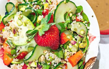 Romantic Strawberry Pistachio Salad Nutraphoria