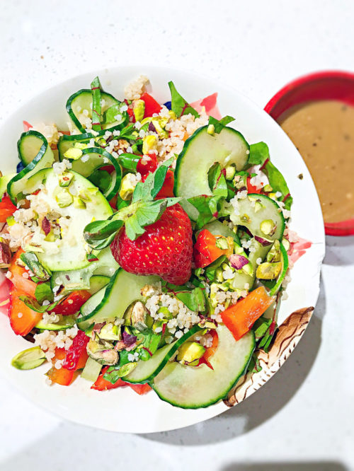 Romantic Strawberry Pistachio Salad Nutraphoria