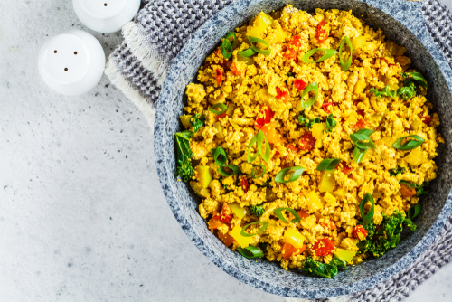 Vegan Sausage Tofu Scramble