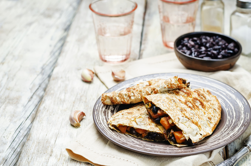 Vegan Sweet Potato Black Bean Quesadillas