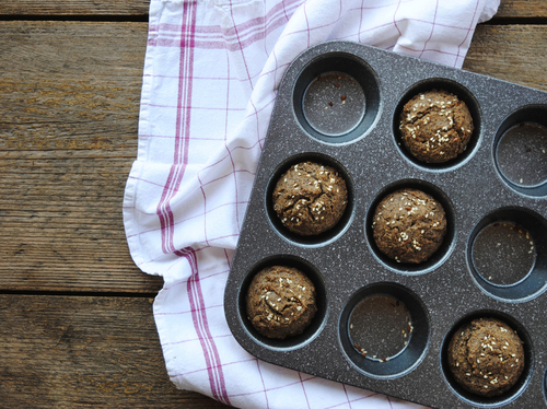 Chocolate Chip Flax Seed Banana Muffins