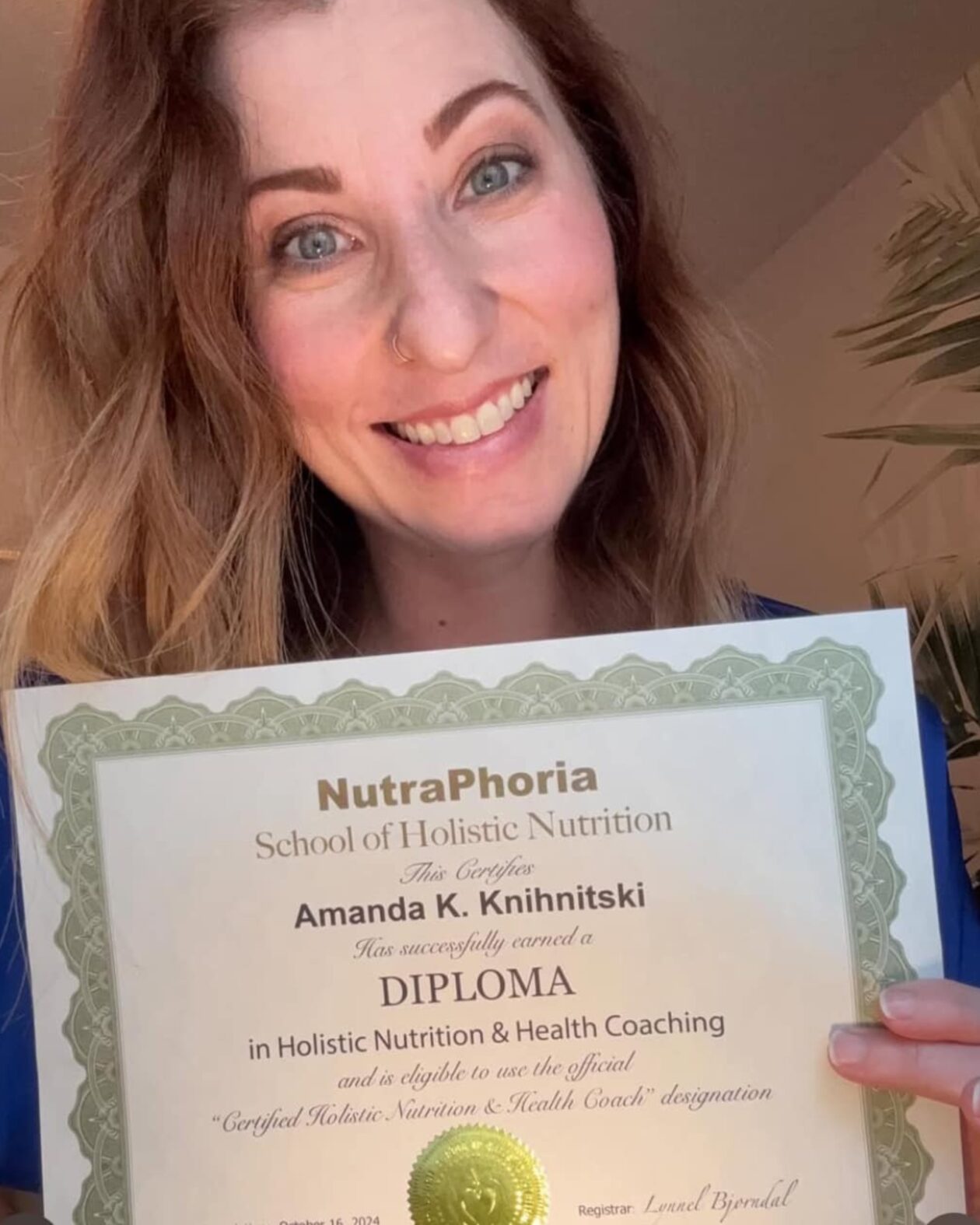 Holistic Nutritionist graduate RHNP