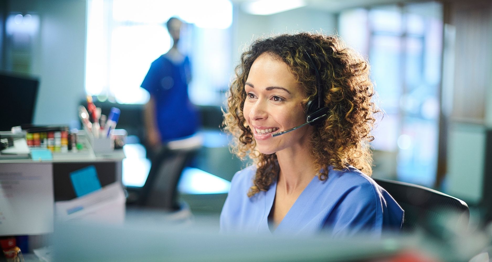 woman on phone customer service contact us page