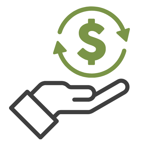 dollar sign home icon dollar in hand icon