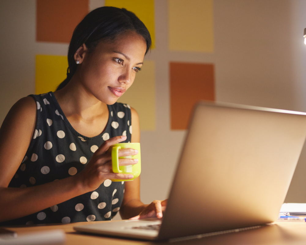 woman on computer